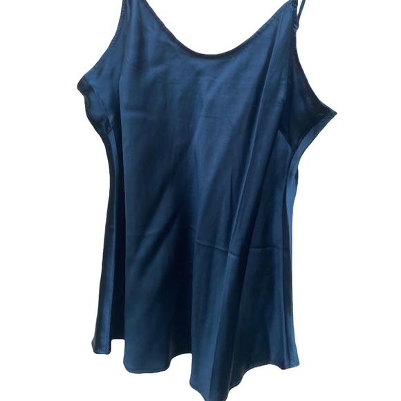 Pamela Dennis Sheer Silk Ruffled Button Front Blouse with Silk Cami Size M - Picture 9 of 10